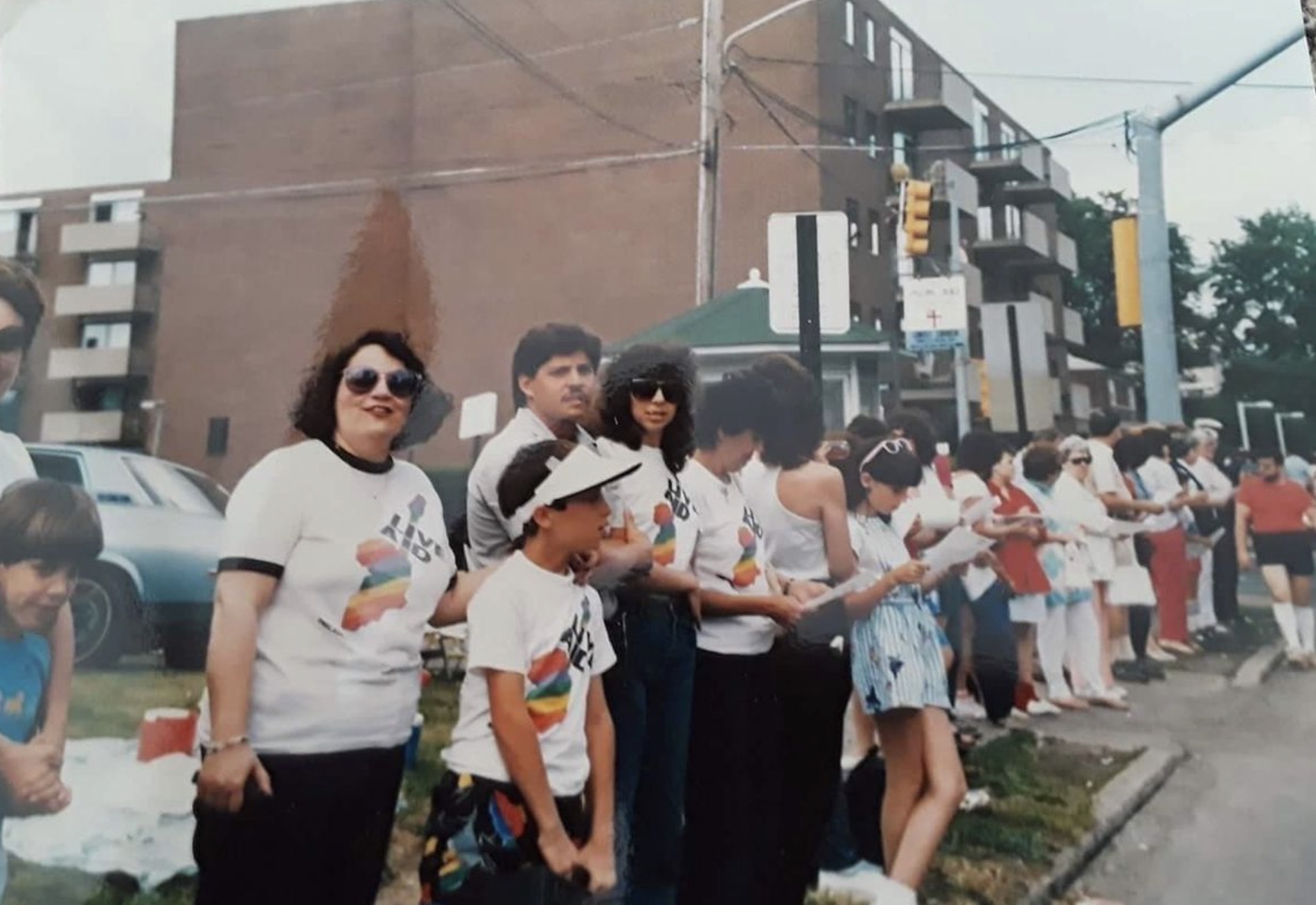 Hands Across America on Chester Pike in Norwood, Pennsylvania.